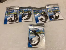 Gamakatsu 089726017042 Lot Of 5 Packs Live Bait Heavy Duty 9/0 And 11/0 Hooks