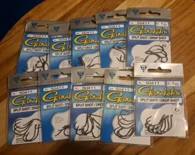 Gamakatsu 089726031710 50411 Size 1/0 Split Shot / Drop Fishing Hooks Qty 6 X 10 Packs Gamakatsu 089726031710 50411 Size 1/0 Split Shot / Drop Fishing Hooks Qty 6 X 10 Packs