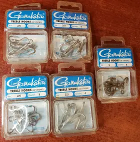 Gamakatsu 089726036005 Treble 4x Strong Hook Size 2/0 Lot Of 5 Brand New Sealed Gamakatsu 089726036005 Treble 4x Strong Hook Size 2/0 Lot Of 5 Brand New Sealed