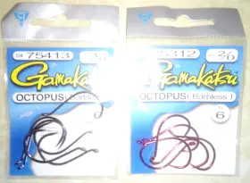 Gamakatsu 089726051930 2 Packs Gray Red Octopus Hooks Barbless Size 2/0 And 3/0 No Barb Gamakatsu 089726051930 2 Packs Gray Red Octopus Hooks Barbless Size 2/0 And 3/0 No Barb