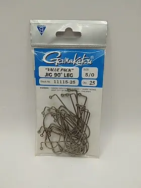 Gamakatsu 089726075929 Stock # 11115-25 Big Game Hook Size 5/0 25 Per Pack New Fishing Hooks