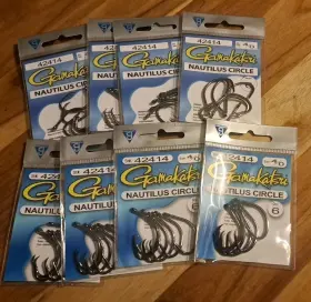 Gamakatsu 089726083078 42414 Size 4/0 Nautilus Circle Fishing Hooks Qty 6 X 8 Packs Gamakatsu 089726083078 42414 Size 4/0 Nautilus Circle Fishing Hooks Qty 6 X 8 Packs