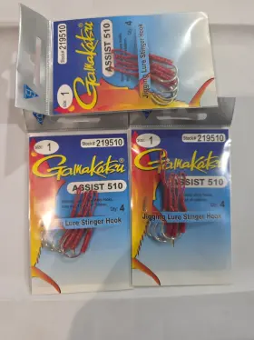 Gamakatsu 089726087106 Lot Of 3- Assist Hooks 510 Saltwater Jigging Lure Stinger Size1 Gamakatsu 089726087106 Lot Of 3- Assist Hooks 510 Saltwater Jigging Lure Stinger Size1