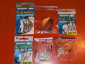 Gamakatsu 089726100676 6 Packs Of Superline Spring Lock Weighted 23 Hooks Size 4/0-7/0