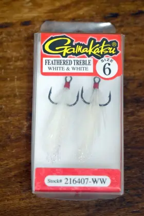 Gamakatsu 216407-ww Feathered Treble Hook Size 6 Fishing