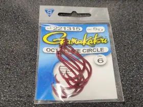 Gamakatsu 221315 1 Pack Octopus Inline Red Circle Hook 5/0 #221315 6 Free Shipping