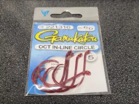 Gamakatsu 221316 1 Pack Octopus Inline Red Circle Hook 6/0 #221316 5 Free Shipping