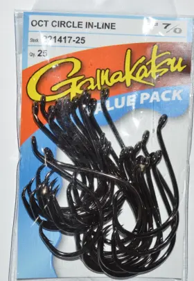 Gamakatsu 221417-25 Oct In-line Octopus Circle Hooks Size 7/0 Value Pack