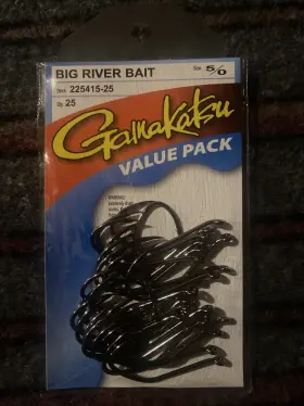 Gamakatsu 225415-25 225415 Big River Ns Bait 25 Pack Size 5/0 Black Gamakatsu 225415-25 225415 Big River Ns Bait 25 Pack Size 5/0 Black