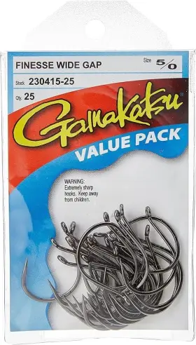 Gamakatsu 230410-25 Finesse Wide Gap Hook Size 1 Needle Point Gamakatsu 230410-25 Finesse Wide Gap Hook Size 1 Needle Point