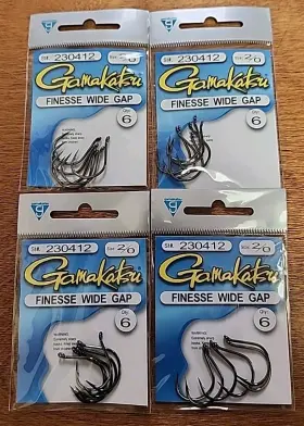 Gamakatsu 230412 Lot Of 3. Finesse Wide Gap Hook #230412. 2/0. 6 Pack
