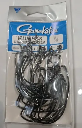 Gamakatsu 243415 Hooks 5/0 Super Deep Throat Wide Gap Blk 25cnt D4276