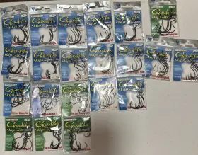 Gamakatsu 266411 Lot Of 21 Packs Skip Gap Bass Fishing Hooks Size 1/0-5/0 113