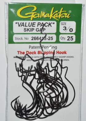 Gamakatsu 266413-25 Skip Gap Hook 3/0 Dock Skipping Value Pack No Slip Tubes Etc Gamakatsu 266413-25 Skip Gap Hook 3/0 Dock Skipping Value Pack No Slip Tubes Etc