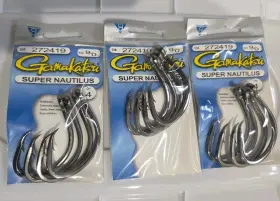 Gamakatsu 272419 Tuna Marlin Striper Hooks Super Nautilus 9/0 #272419 12cnt Blk