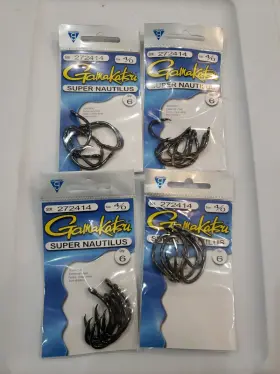 Gamakatsu 272421 Lot Of 4- Super Nautilus 4/0 Saltwater Hooks 24cnt #272414 Gamakatsu 272421 Lot Of 4- Super Nautilus 4/0 Saltwater Hooks 24cnt #272414
