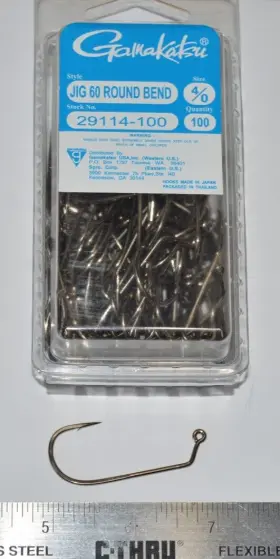 Gamakatsu 29114-100 Jig 60 Round Bend Hooks 4/0 Super Value Pack Gamakatsu 29114-100 Jig 60 Round Bend Hooks 4/0 Super Value Pack