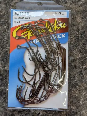 Gamakatsu 29415-25 Jig 60 Round Bend Ns Black - Size 5/0 Pack Of 25 Flipping Hooks Gamakatsu 29415-25 Jig 60 Round Bend Ns Black - Size 5/0 Pack Of 25 Flipping Hooks