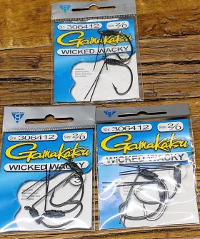 Gamakatsu 306412 8-hooks Wicked Wacky Fish Hooks Size 2/0 Worm See Photos Gamakatsu 306412 8-hooks Wicked Wacky Fish Hooks Size 2/0 Worm See Photos