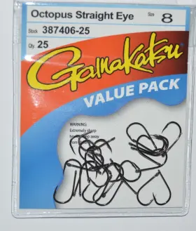Gamakatsu 387406-25 Octopus Straight Eye Size 8 Herring Bait Hook Value Pack Gamakatsu 387406-25 Octopus Straight Eye Size 8 Herring Bait Hook Value Pack
