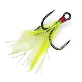Gamakatsu 417210-ct Feathered Treble Mh Size 1 Chartreuse/tinsel