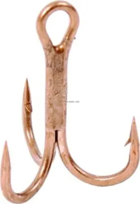 Gamakatsu 47104 Treble Hook Barbed Needle Point Round Bend Bronze Size 12