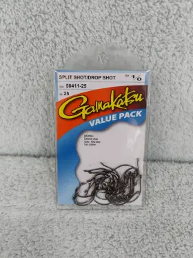 Gamakatsu 50411-25 Split Shot Bass Drop Hooks Size 1/0 Value Pack Gamakatsu 50411-25 Split Shot Bass Drop Hooks Size 1/0 Value Pack