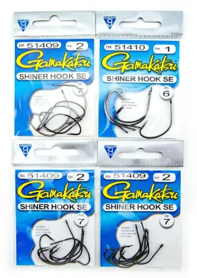 Gamakatsu 51409-51410 Shiner Fishing Hooks Se Lot Of 27 Straight Eye Size 1 And 2 Nsb Gamakatsu 51409-51410 Shiner Fishing Hooks Se Lot Of 27 Straight Eye Size 1 And 2 Nsb