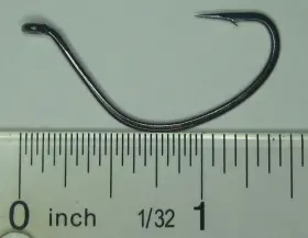 Gamakatsu 52412 25 Upturned Eye Shiner Hooks 2/0 Nsb Black Nickel Finish