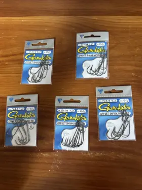 Gamakatsu 54412-25 Offset Shank Hooks Round Bend 2/0 Value Pack 54412-6 Authentic