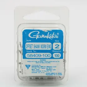 Gamakatsu 584109-100 Offset Shank Worm Ewg Fishing Hooks 58409 100 Pack Size 2 Gamakatsu 584109-100 Offset Shank Worm Ewg Fishing Hooks 58409 100 Pack Size 2