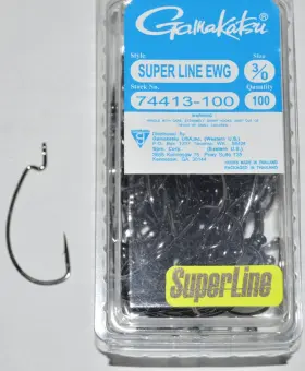 Gamakatsu 74413-100 Super Line 3/0 Offset Extra Wide Gap Ewg Hook Value Pack Gamakatsu 74413-100 Super Line 3/0 Offset Extra Wide Gap Ewg Hook Value Pack