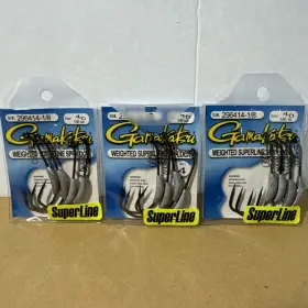 Gamakatsu 74414-1/16 3 Packs Weighted Superline 4/0 Spr-lock 18 Oz
