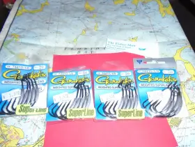 Gamakatsu 74415-1/8 4 Packs 5/0 Weighted Superline Ewg Hooks # 20 New