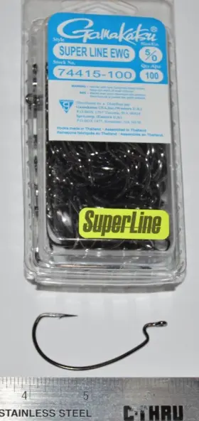 Gamakatsu 74415-100 Superline 5/0 Ewg Super Line Hook Strong Value Pack 100 Pcs Gamakatsu 74415-100 Superline 5/0 Ewg Super Line Hook Strong Value Pack 100 Pcs