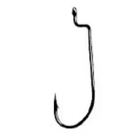 Gamakatsu Hooks 089726070573 Offset Worm Hook Black 25ct Size 4/0