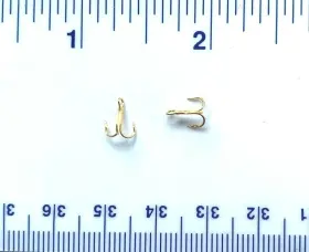 Gerrys Tackle Gtgold18 250 Gt Top Quality 3x Strong Gold Treble Fish Hooks Size 18 - Bulk