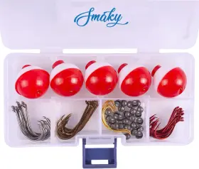 Goods 313095590500 Fishing Tackle Kit Beginners Equipment 80 Pcs-includes Hooks Bobbers Cir