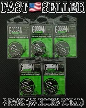 Googan Squad Gdnfh-10 4-pack Baits Dropftn Finesse Hook 1/0 25 Fishing Hooks Total