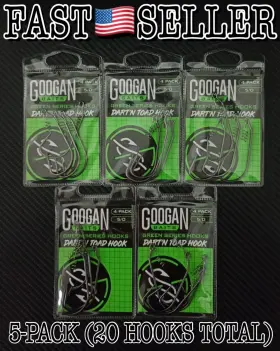 Googan Squad Gdnth-50 5-pack Baits Dartftn Toad Hook 5/0 20 Fishing Hooks Total
