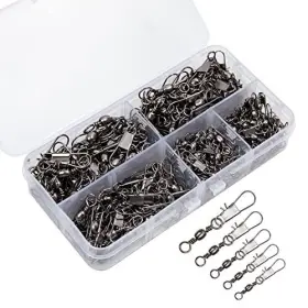 Greatfishing 782931757498 200pc Barrel Swivel With Safety Snap Interlock Snaps 100% Stainless Steel