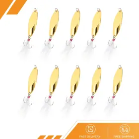 Gryfton 686130913245 10pcs 1/2oz Metal Fishing Spoons Lures Casting Spoon Gold
