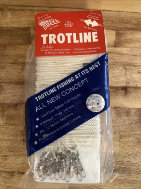 Gwb Manufacturing 051074157206 Trotline Kit 80 Mainline 600 Lb 15 Hooks Stagings Snap Swivels Usa