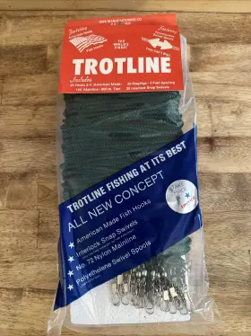 Gwb Manufacturing 051074207208 Trotline Kit 150 Mainline 600 Lb 25 Hooks Stagings Snap Swivels Usa