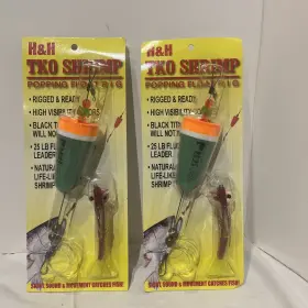 H & H 044784047929 2 And Tko Shrimp Float Rig Popping Cork Bait Orange Lot Of