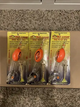 H&h Lure Co Tkofr-o-162 H&h Tko Shrimp Oval Float Rig Lot Of 3 Tkofr-o-50
