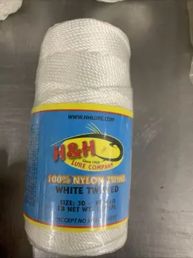 H&h Lure Company 044784031157 H&h White Twine Twisted Nylon Size #30 1 Lb 610ft New