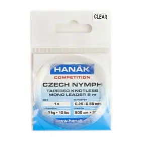 Hanak 602573300039 Czech Nymph Knotless Leaders 30 Ft 1x Clear
