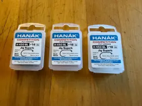 Hanak H450 Bl Jig Superb Barbless Hook Black Nickel - Sizes 14 16 18