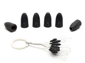 Harmony Fishing Company 610877614868 - Tungsten Worm Weights And Weight Pegs Chip-proof Oxide Coated